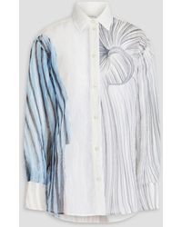 Victoria Beckham - Bedrucktes hemd aus organza in knitteroptik - Lyst