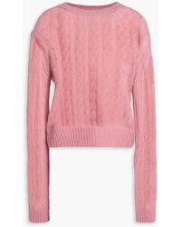 Brunello Cucinelli - Cable-Knit Mohair-Blend Sweater - Lyst