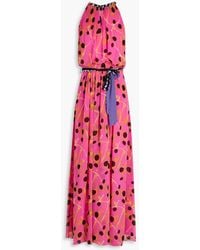 Diane von Furstenberg - Miriam Pleated Printed Chiffon Maxi Dress - Lyst