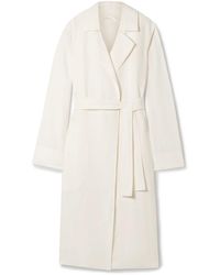 The Row Gami Belted Canvas Trench Coat Ivory - White