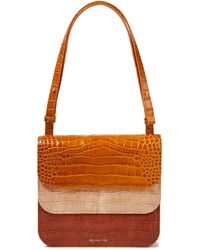 Rejina Pyo Ana Color-block Croc-effect Leather Shoulder Bag in 