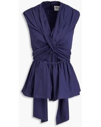 TOVE - Leila Twist-front Cutout Cotton-poplin Top - Lyst
