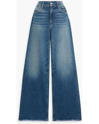 PAIGE - Sasha hoch sitzende jeans mit weitem bein in ausgewaschener optik - Lyst