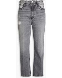 FRAME - Le high n tight hoch sitzende cropped bootcut-jeans in distressed-optik - Lyst