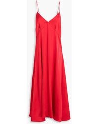 Officine Generale - Paolina Satin-Crepe Midi Slip Dress - Lyst