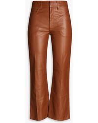 RED Valentino - Cropped Leather Bootcut Pants - Lyst