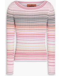 Missoni - Striped Ribbed-Knit Cotton-Blend Top - Lyst