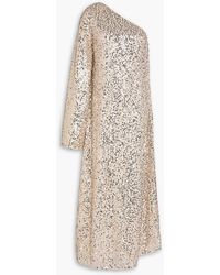 ROTATE BIRGER CHRISTENSEN - One-Sleeve Sequined Fishnet Maxi Dress - Lyst