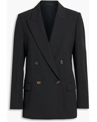 Brunello Cucinelli - Double-breasted Bead-embellished Wool-blend Twill Blazer - Lyst