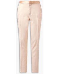 Tom Ford - Tapered Satin-Trimmed Wool And Silk-Blend Twill Tuxedo Pants - Lyst