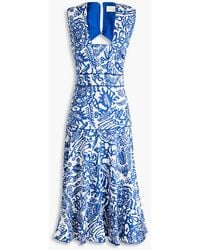 Alexis Marianna Printed Cotton-blend Poplin Midi Dress - Blue