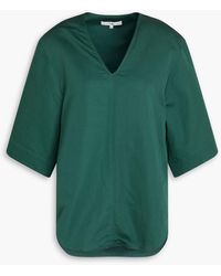 Tibi - Cotton And Linen-blend Sateen Top - Lyst