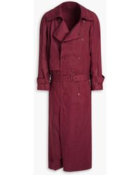 Acne Studios Morris Double-breasted Linen Trench Coat - Red