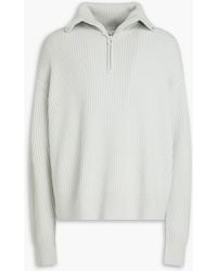 Studio Nicholson - Bow Ribbed Merino Wool Half-zip Turtleneck Sweater - Lyst
