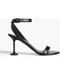Balenciaga - Afterhour Logo-print Leather Sandals - Lyst