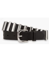 FRAME - Timeless Buckle Militant Embellished Leather Belt - Lyst