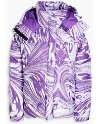 adidas By Stella McCartney - Quilted Printed Shell Hooded Jacket - Lyst
