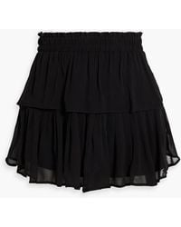LoveShackFancy - Tiered Ruffled Chiffon Mini Skirt - Lyst