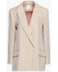 Sandro - Danube Double-breasted Checked Twill Blazer - Lyst
