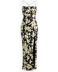 Nicholas - Baro Ruched Floral-print Silk-satin Maxi Dress - Lyst
