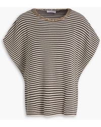 Brunello Cucinelli - Striped Sequin-Embellished Cotton Vest - Lyst