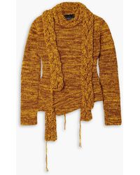 A.W.A.K.E. MODE - Asymmetric Draped Merino Wool-blend Sweater - Lyst