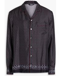Dolce & Gabbana Seide Pyjamahemd aus jacquard-seide DG in Schwarz für Herren Herren Bekleidung Nachtwäsche 
