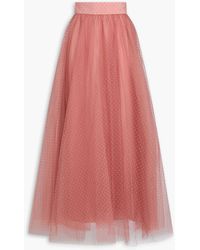 Zimmermann - Polka-Dot Flocked Tulle Maxi Skirt - Lyst