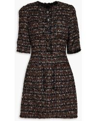 Dolce & Gabbana - Button-embellished Tweed Mini Dress - Lyst