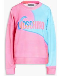 Moschino - Printed French Cotton-terry Sweatshirt - Lyst