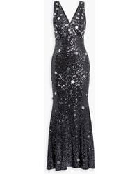 Badgley Mischka - Sequined Tulle Gown - Lyst