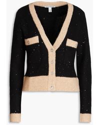 Autumn Cashmere - Sequined Two-tone Cashmere-blend Cardigan - Lyst