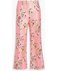 Emilio Pucci - Printed Cotton And Silk-blend Twill Flared Pants - Lyst