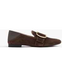 Bally - Boucle Buckled Suede Collapsible-Heel Loafers - Lyst