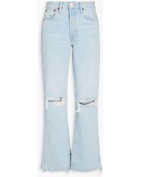 RE/DONE - 90s Distressed High-rise Straight-leg Jeans - Lyst