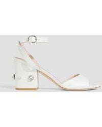 Stuart Weitzman - Alshn 75 Crystal-embellished Leather Sandals - Lyst