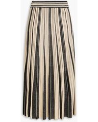 Zimmermann - Metallic Striped Knitted Midi Skirt - Lyst
