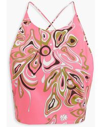 Emilio Pucci - Cropped Printed Cotton Top - Lyst