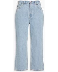 Ganni - Cropped High-rise Straight-leg Jeans - Lyst