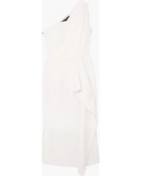 Roland Mouret - Rivoli One-shoulder Draped Wool-crepe Midi Dress - Lyst