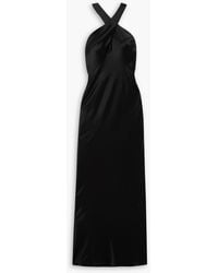 Galvan London - Evelyn neckholder-maxikleid aus satin mit cut-outs - Lyst