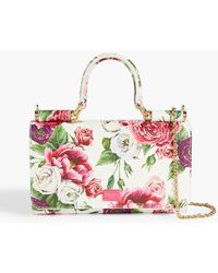 Dolce & Gabbana - Floral-print Pebbled-leather Phone Bag - Lyst