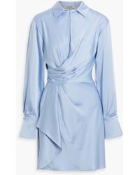 Jonathan Simkhai - Talit Draped Satin-Crepe Mini Dress - Lyst