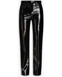 Maje - Faux Patent-leather Straight-leg Pants - Lyst