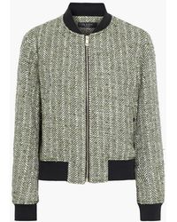 Rag & Bone - Ston Metallic Herringbone Wool-blend Tweed Bomber Jacket - Lyst