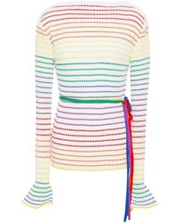 Roland Mouret Edlin Striped Ribbed-knit Jumper - Multicolour