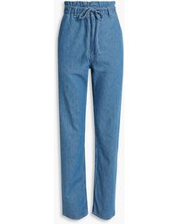 Rag & Bone - Cotton And Linen-blend Chambray Straight-leg Pants - Lyst