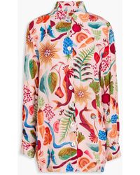 FARM Rio - Printed Satin Shirt - Lyst