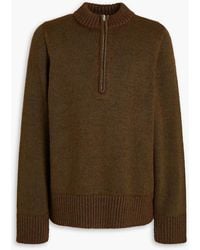 Maison Margiela - Mélange Knitted Half-zip Sweater - Lyst