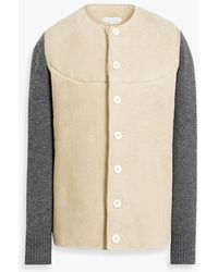 Maison Margiela - Ribbed Wool-paneled Shearling Jacket - Lyst